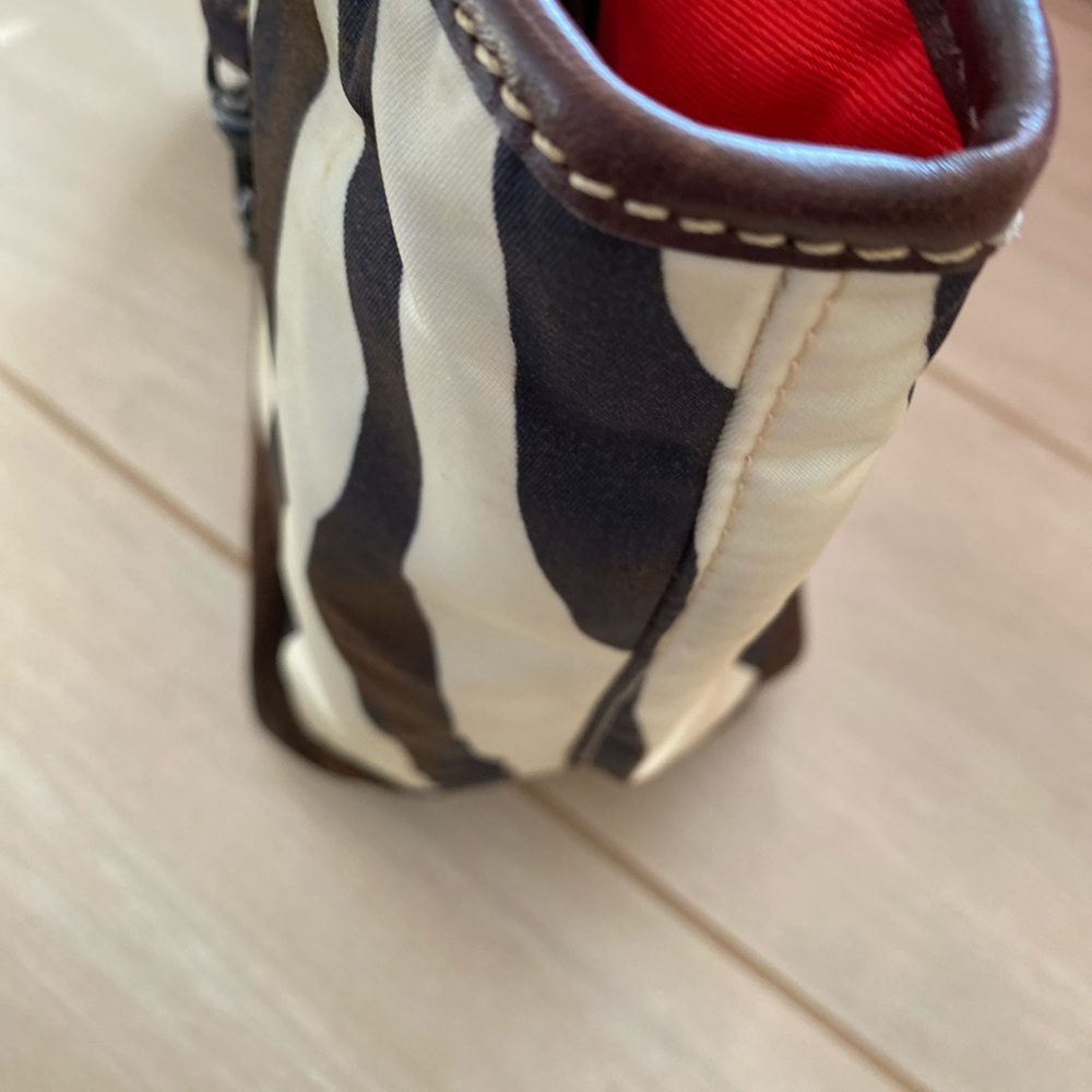 Dooney & Bourke Zebra Print Tote in Black, White & Brown - Picture 14 of 15